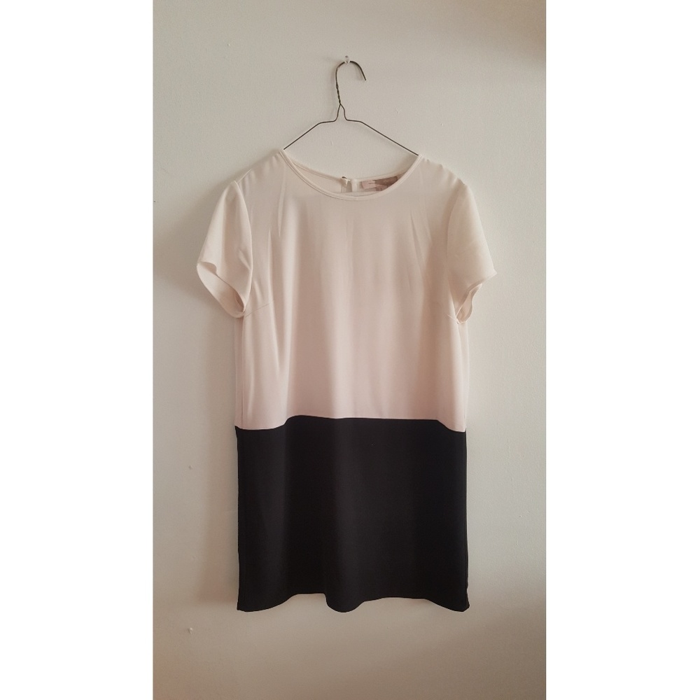 Black & White Color Block Shift Dress